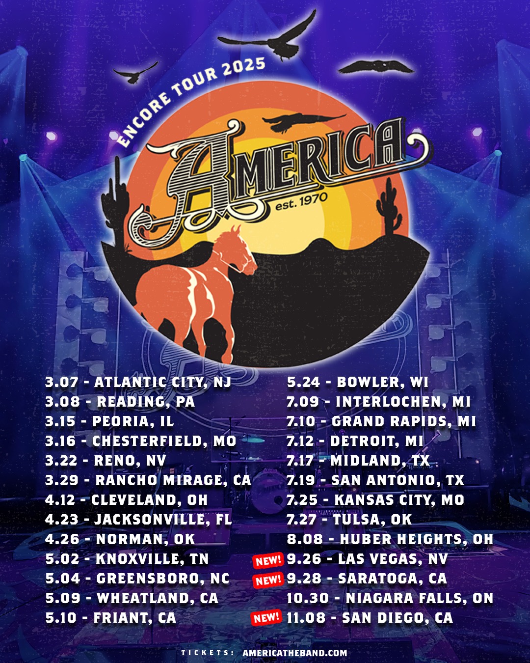 America The Encore Tour Poster 2025